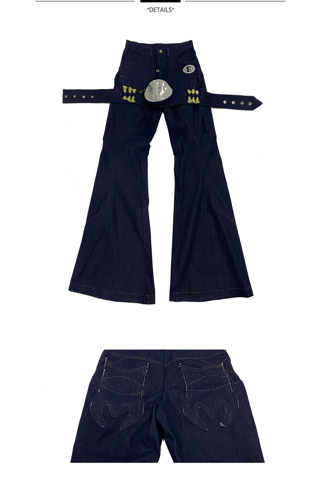 EMBRYO BONE FRAME low-rise flare pants & waist panel — alternate modeled angle