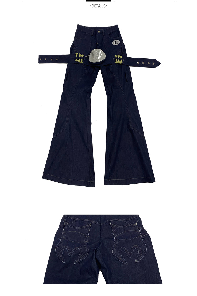 EMBRYO BONE FRAME low-rise flare pants & waist panel — alternate modeled angle