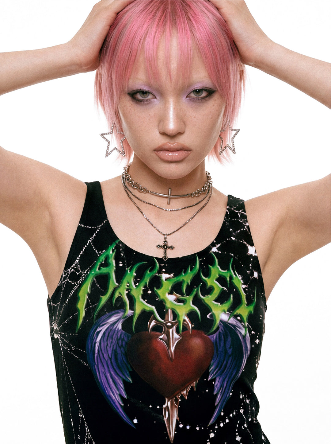 DEADENDKIDS DARK HEART fitted tank maxi dress — side or detail presentation