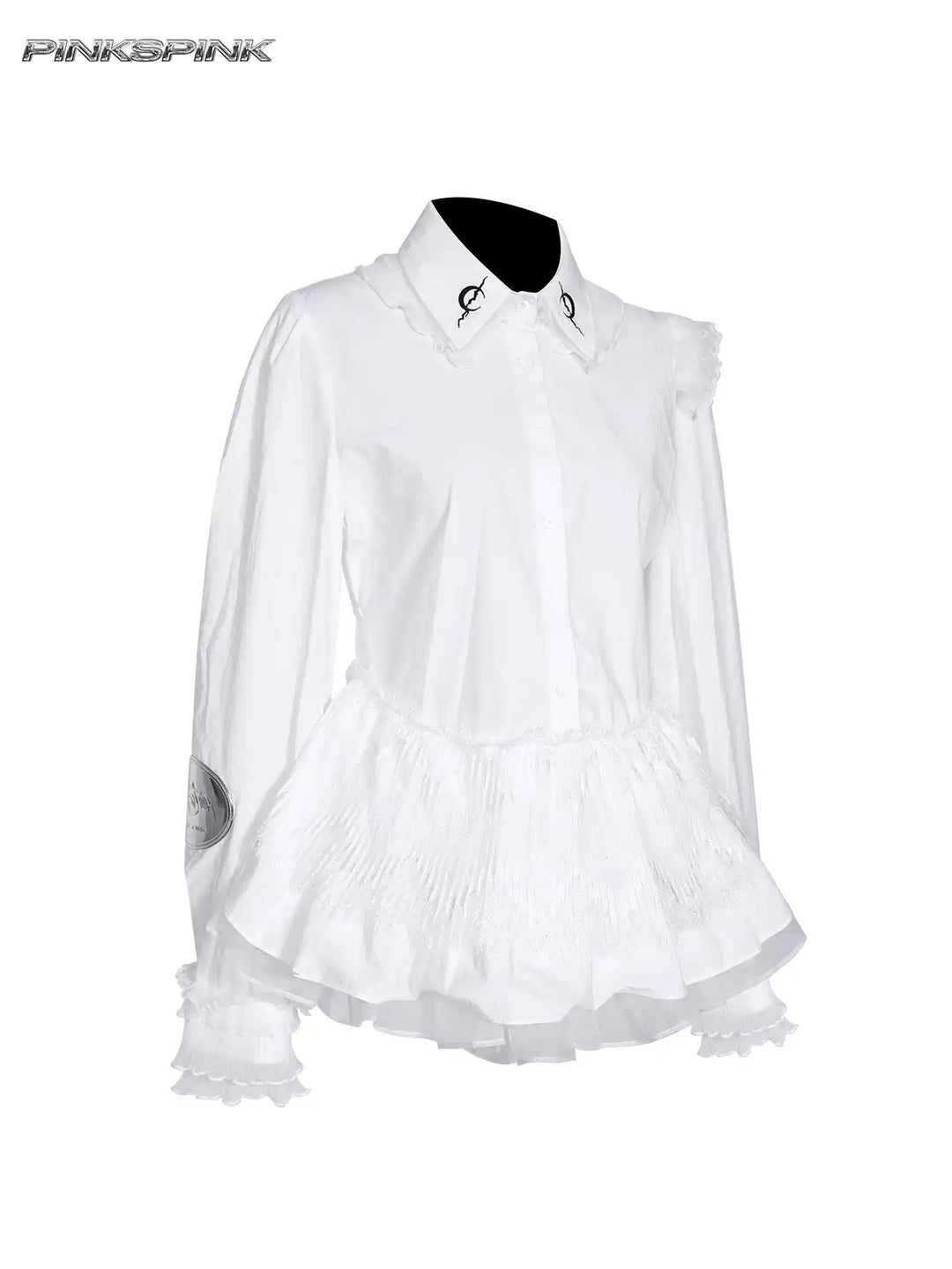 PINKSPINK ELECTRIC MOON lace puff-hem shirt — alternate gallery view showing the design details