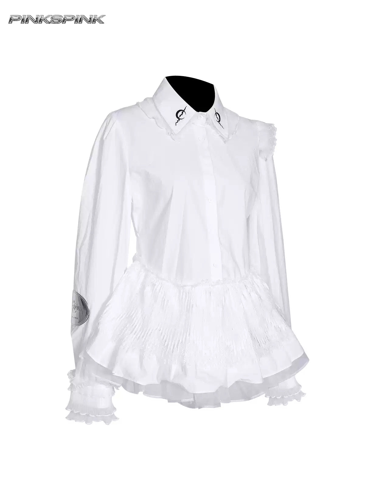 PINKSPINK ELECTRIC MOON lace puff-hem shirt — alternate gallery view showing the design details