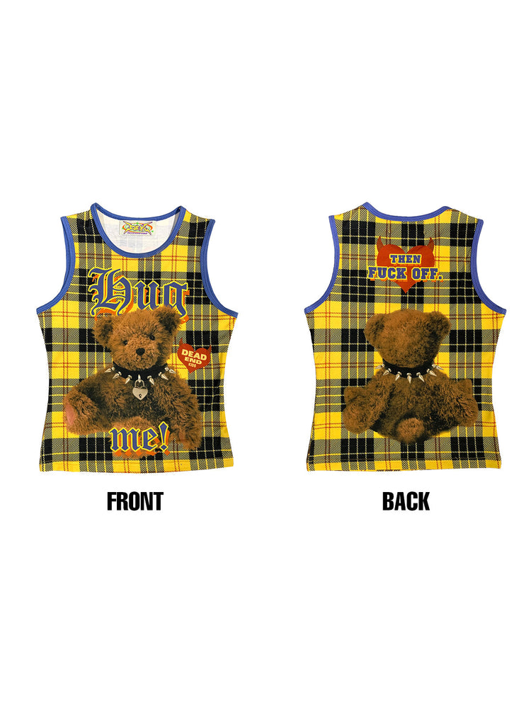 DEADENDKIDS ARCHIVE fitted graphic tank — close modeled view