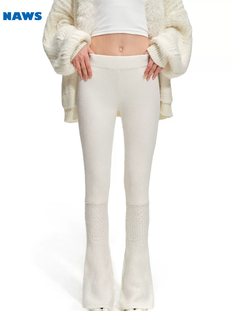 NAWS ARCTIC ribbed wool-blend flare pants — cleaned hero collage showing the complete design