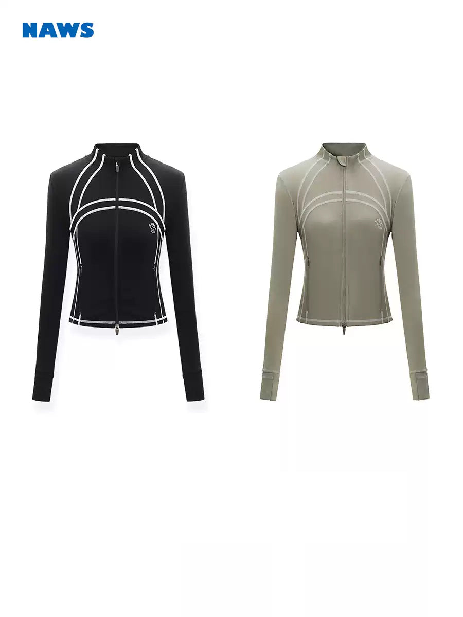 NAWS CLOUD quick-dry zip athletic top — alternate gallery view showing the design details