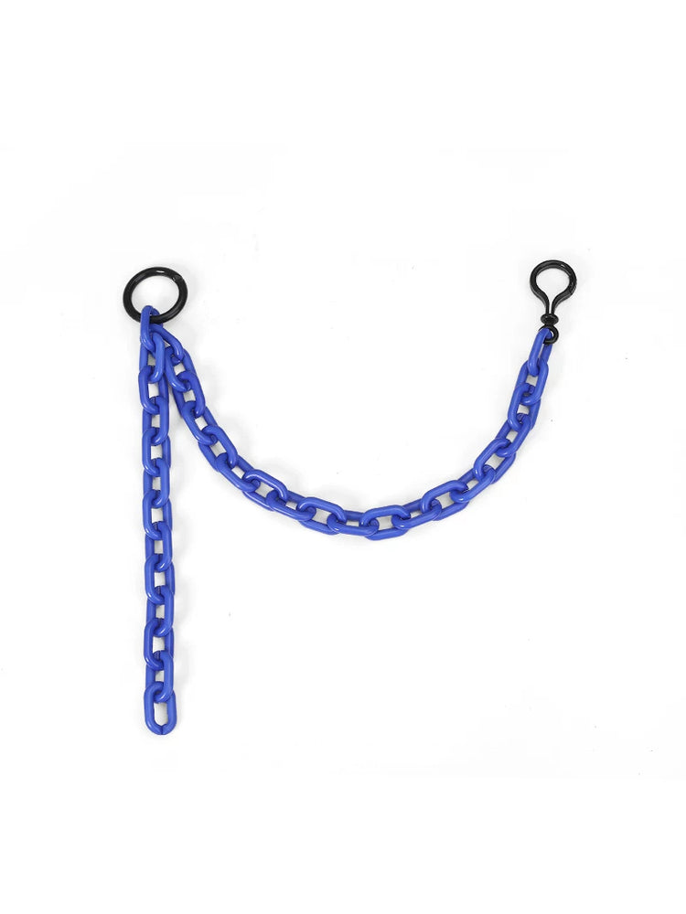 OFF-LABEL royal blue detachable decorative chain with black attachment clips, chain-only option without bag