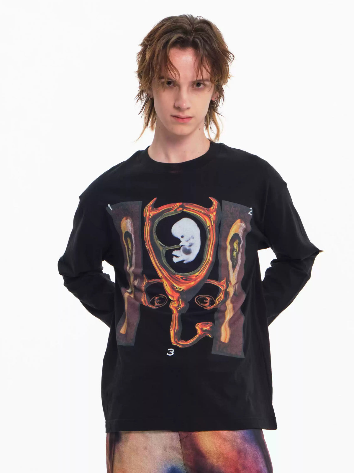 EMBRYO CAVERN CROSS graphic long-sleeve tee — alternate product presentation