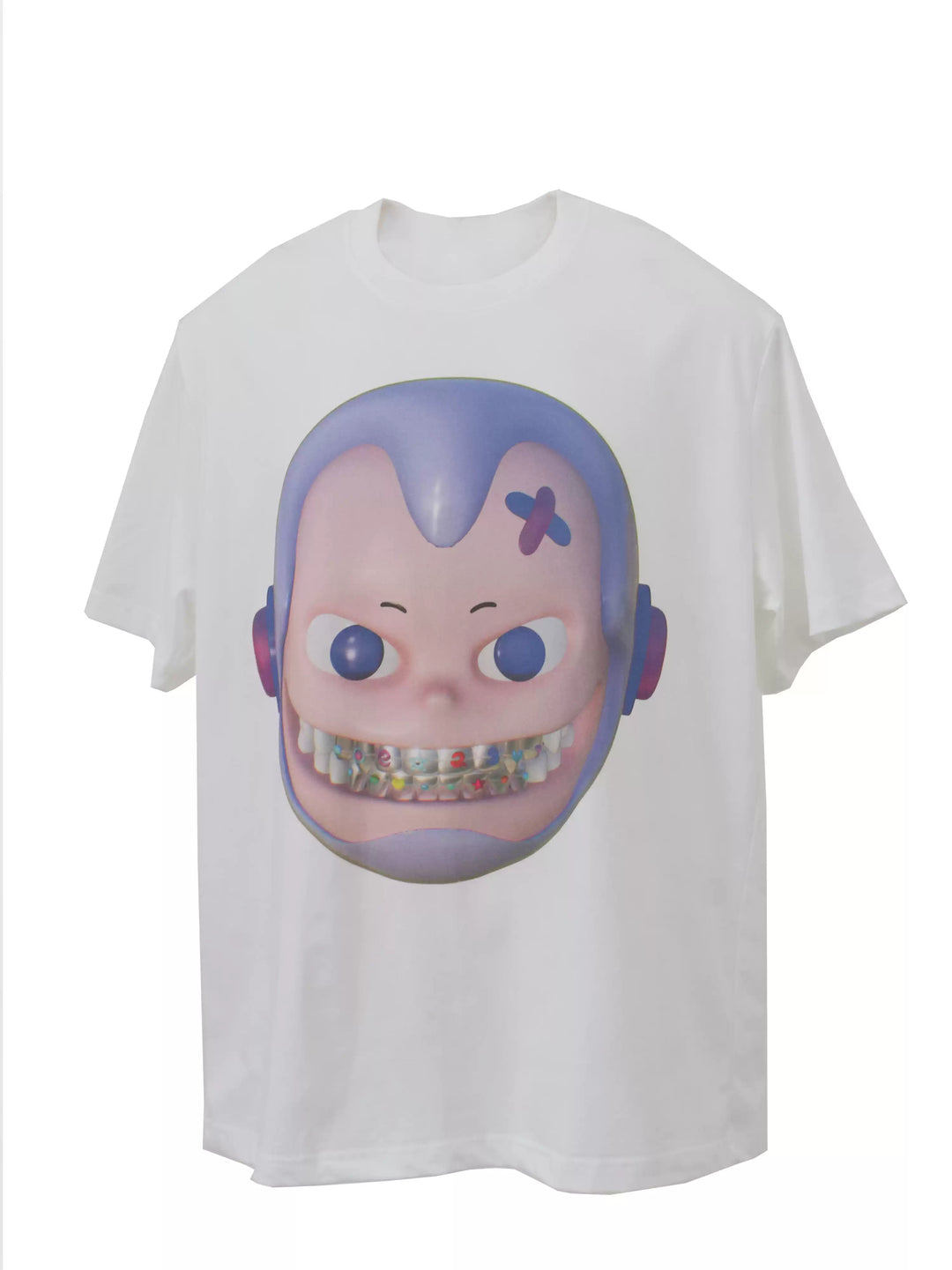 EMBRYO E23 LITTLE ONE oversized white graphic tee — construction detail