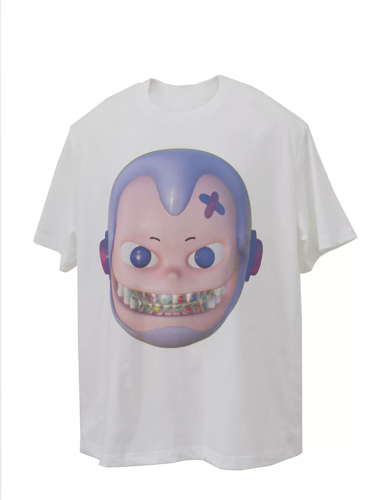 EMBRYO E23 LITTLE ONE oversized white graphic tee — construction detail