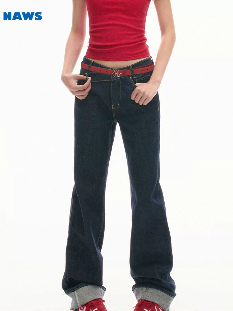 NAWS ROSE red leather belt — cleaned hero collage showing the complete design