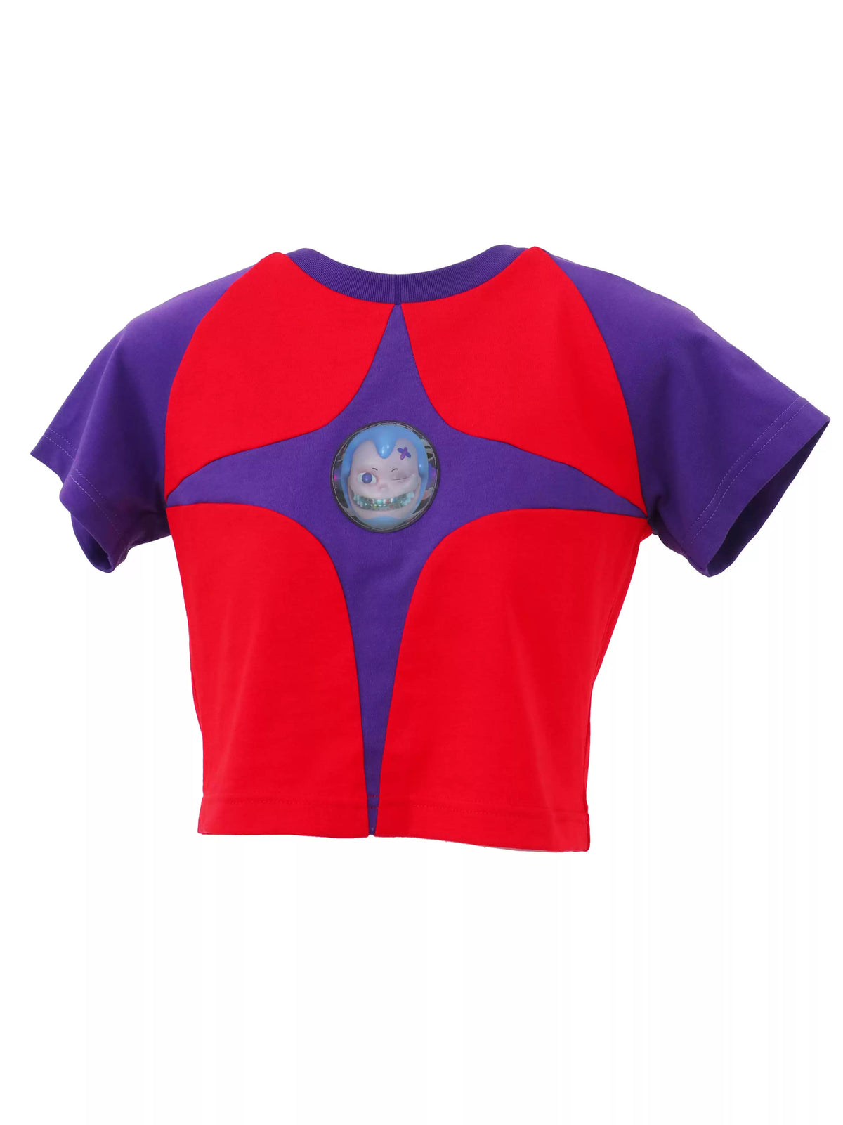 EMBRYO STARSHIFT cropped raglan tee — construction detail