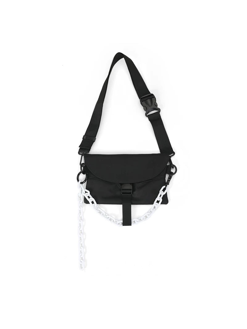 OFF-LABEL crossbody bag in black with white detachable chain