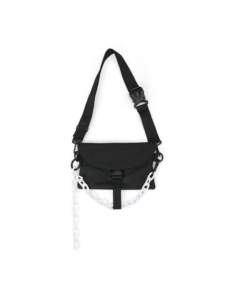 OFF-LABEL crossbody bag in black with white detachable chain