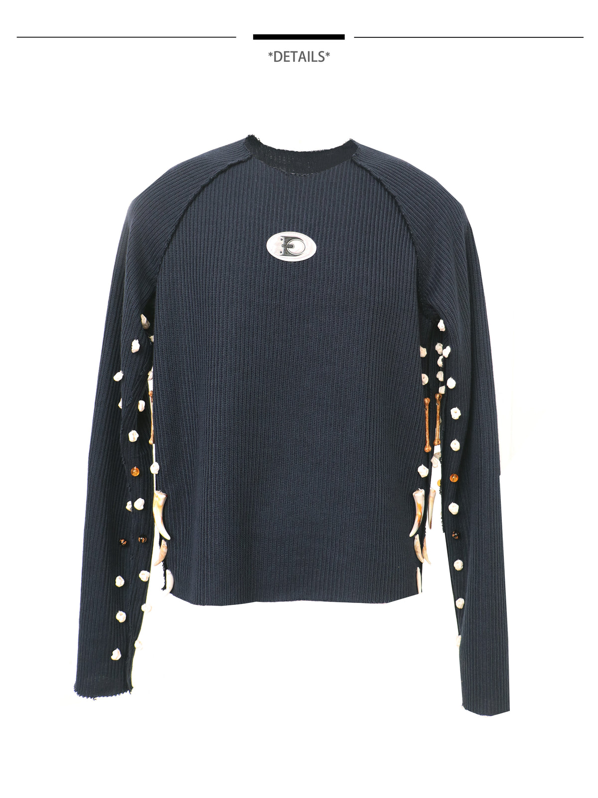 EMBRYO BONEWORK hand-knit sweater — product-only rear view