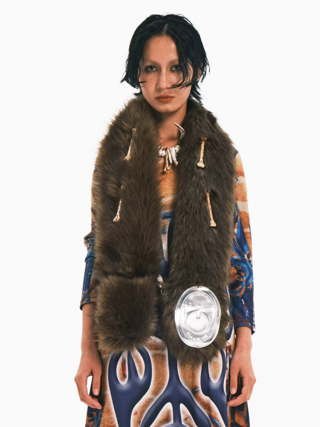 EMBRYO PRIMAL FUR convertible wrap & bag — front product presentation