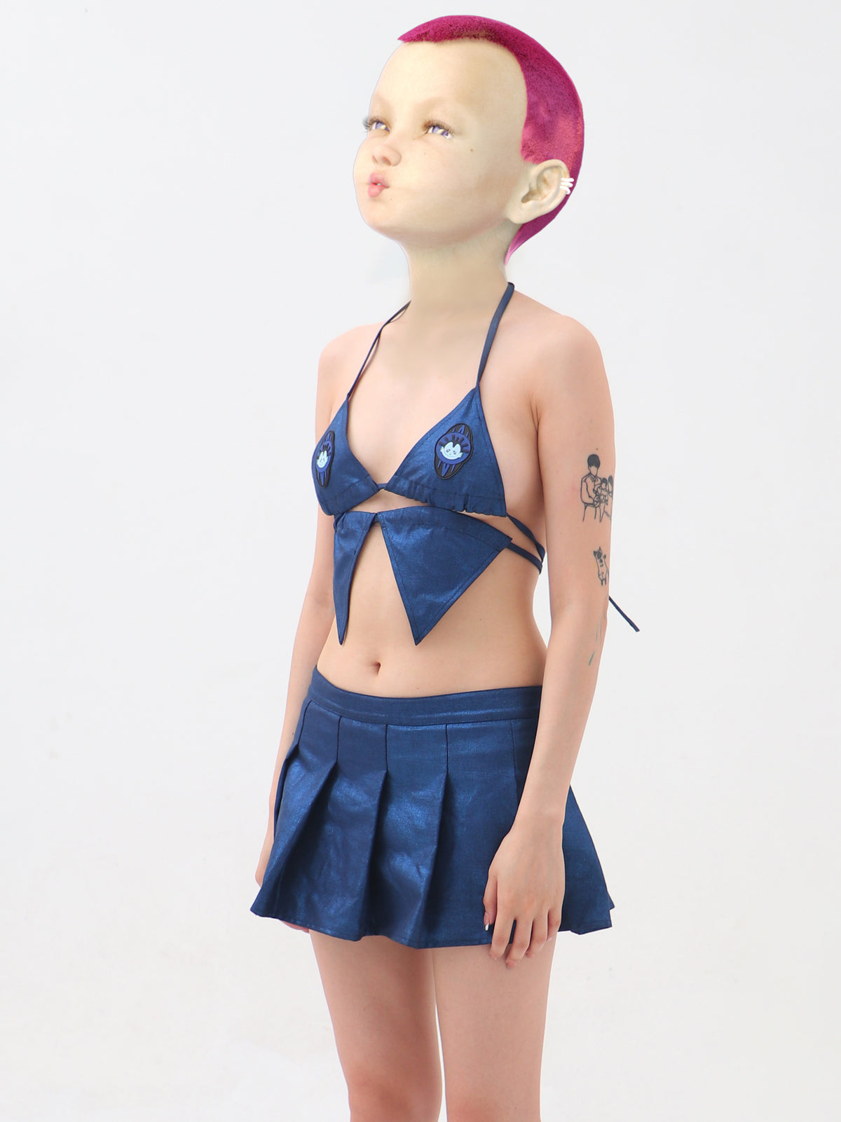 EMBRYO STARSHIFT coated bikini separates — product-only front view