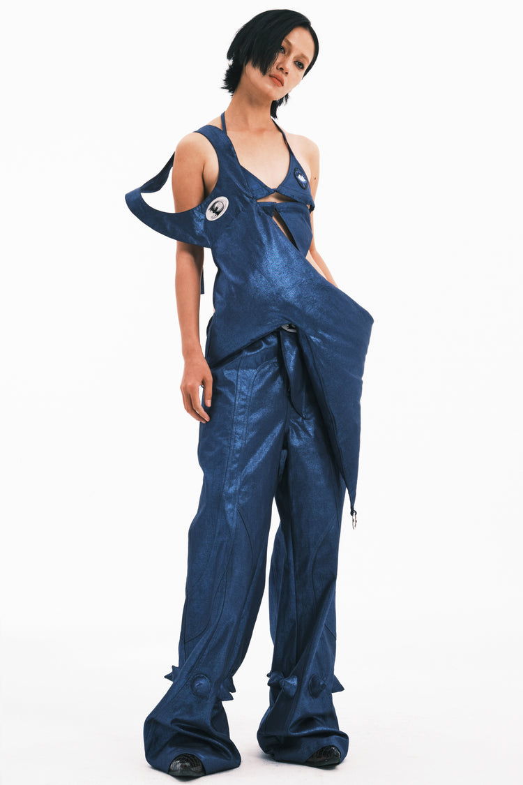 EMBRYO BLUE SPIKE padded sculptural bag — additional product detail view