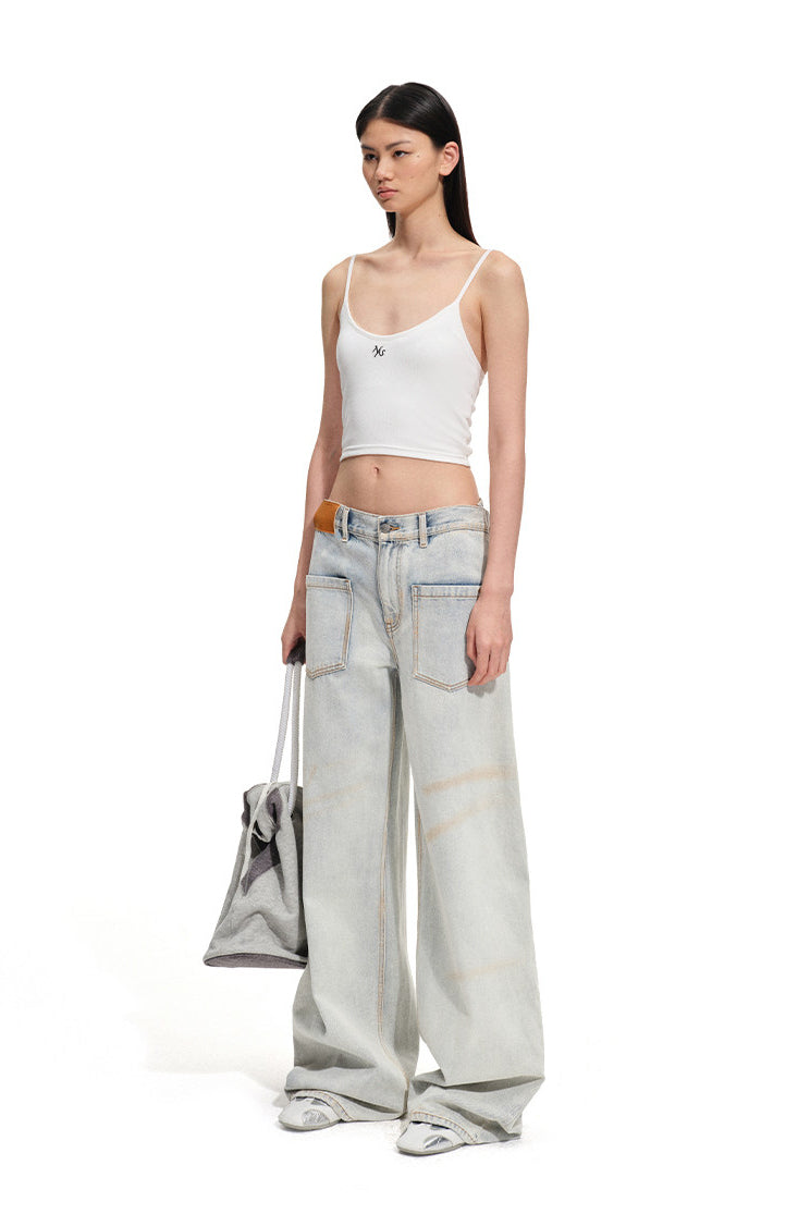 NAWS INTERPRETATION butterfly layering camisole — close-up view of the material and finishing