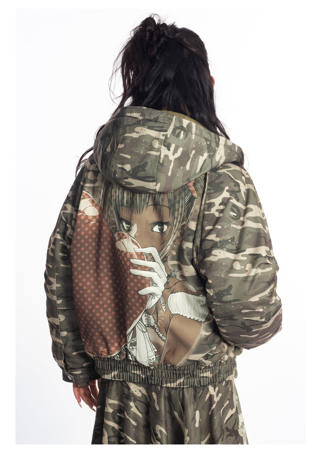 4RE1GN Camouflage Heart Hooded Puffer Jacket