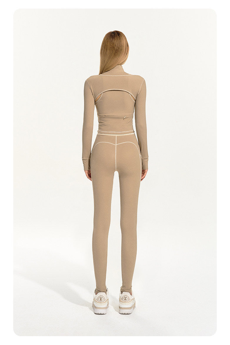 NAWS CLOUD quick-dry zip athletic top — product detail view showing texture and hardware