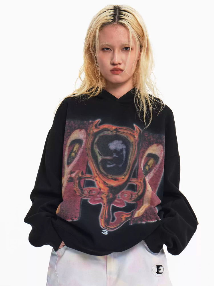 EMBRYO CAVERN CROSS graphic hoodie — rear or construction presentation