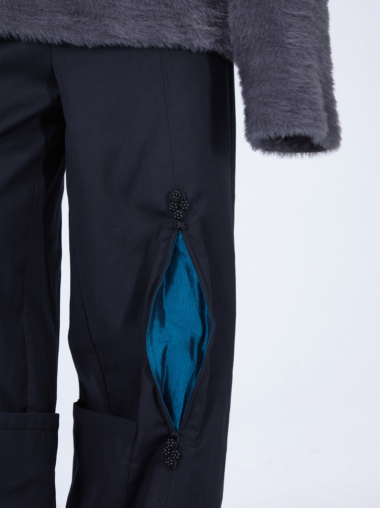 EMBRYO IMPERIAL SEAL wide-leg suit pants — construction detail