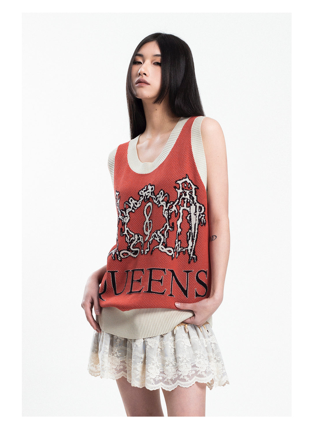 4RE1GN Lightning Dragon Jacquard Knit Vest