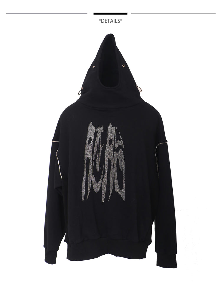 EMBRYO RHINESTONE RING oversized graphic hoodie — additional styled view