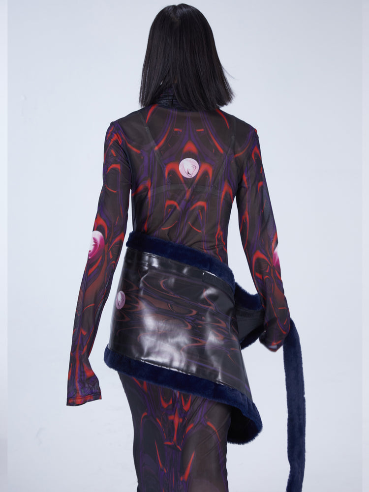 EMBRYO BODY TOTEM mesh maxi dress — rear or construction presentation