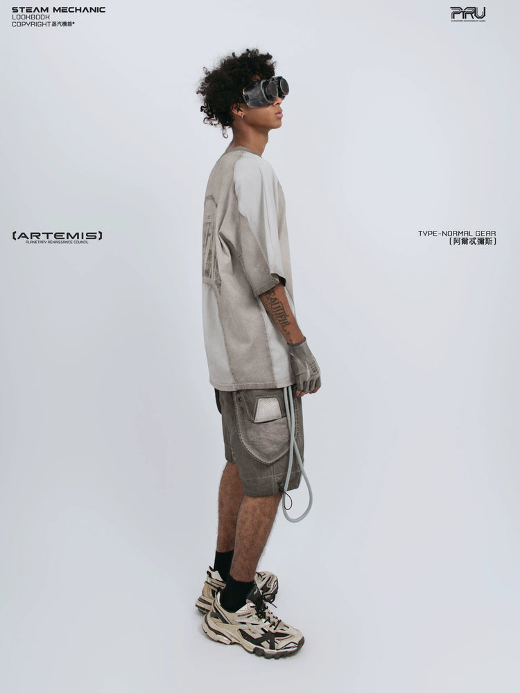 STARCORE moonbeam white velcro mesh tee — alternate product view