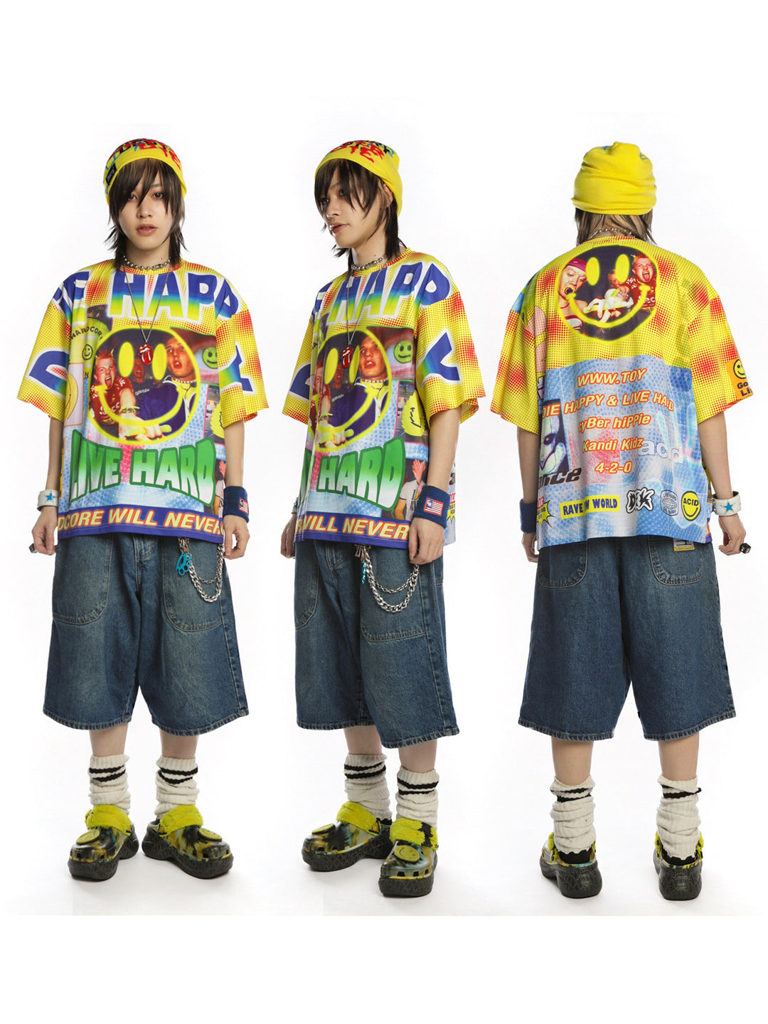 DEADENDKIDS GOOD TIMES heavyweight graphic tee — alternate styled presentation