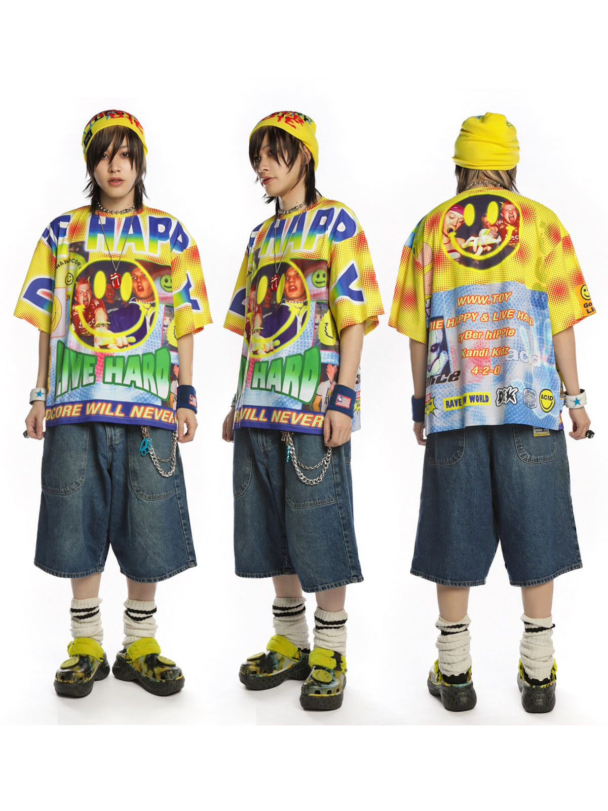 DEADENDKIDS GOOD TIMES heavyweight graphic tee — alternate styled presentation