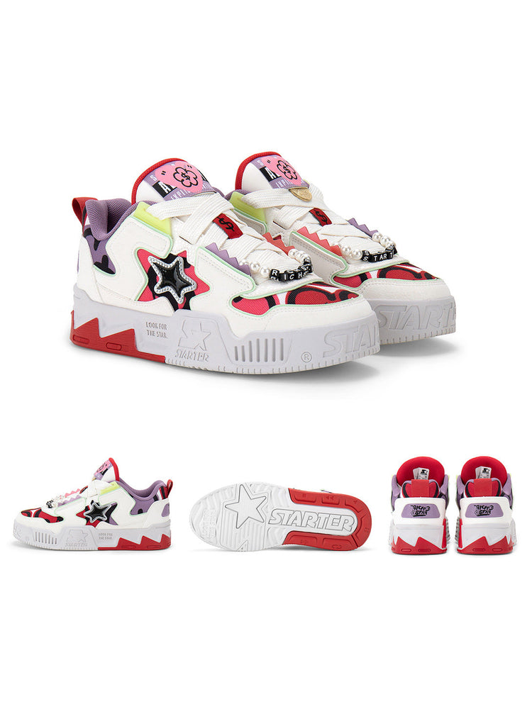 STARTER RICHFLOWER Fortune Red sneakers in a clean studio pair with side, outsole and heel views