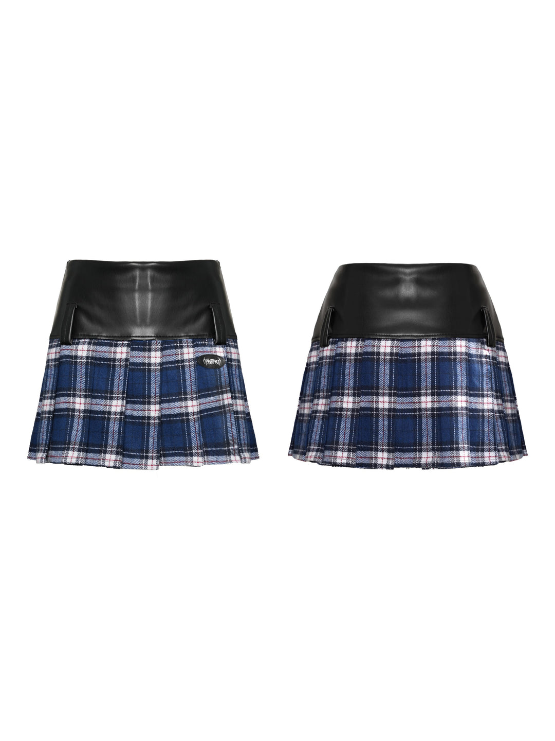 BLUE TRACK retro punk plaid leather skirt - Dragon Star