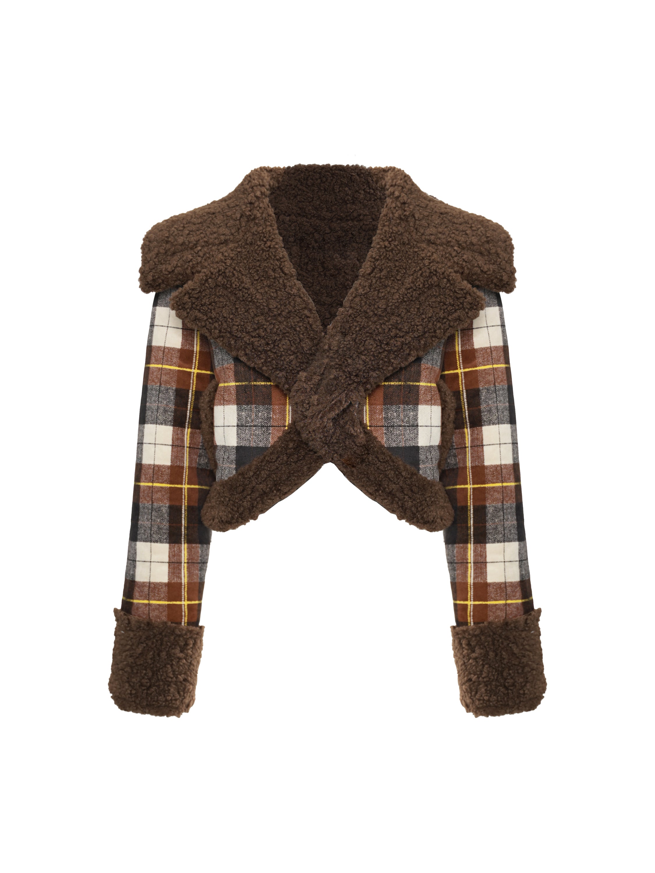 AFTERNOON MONICA plaid fur coat - Dragon Star