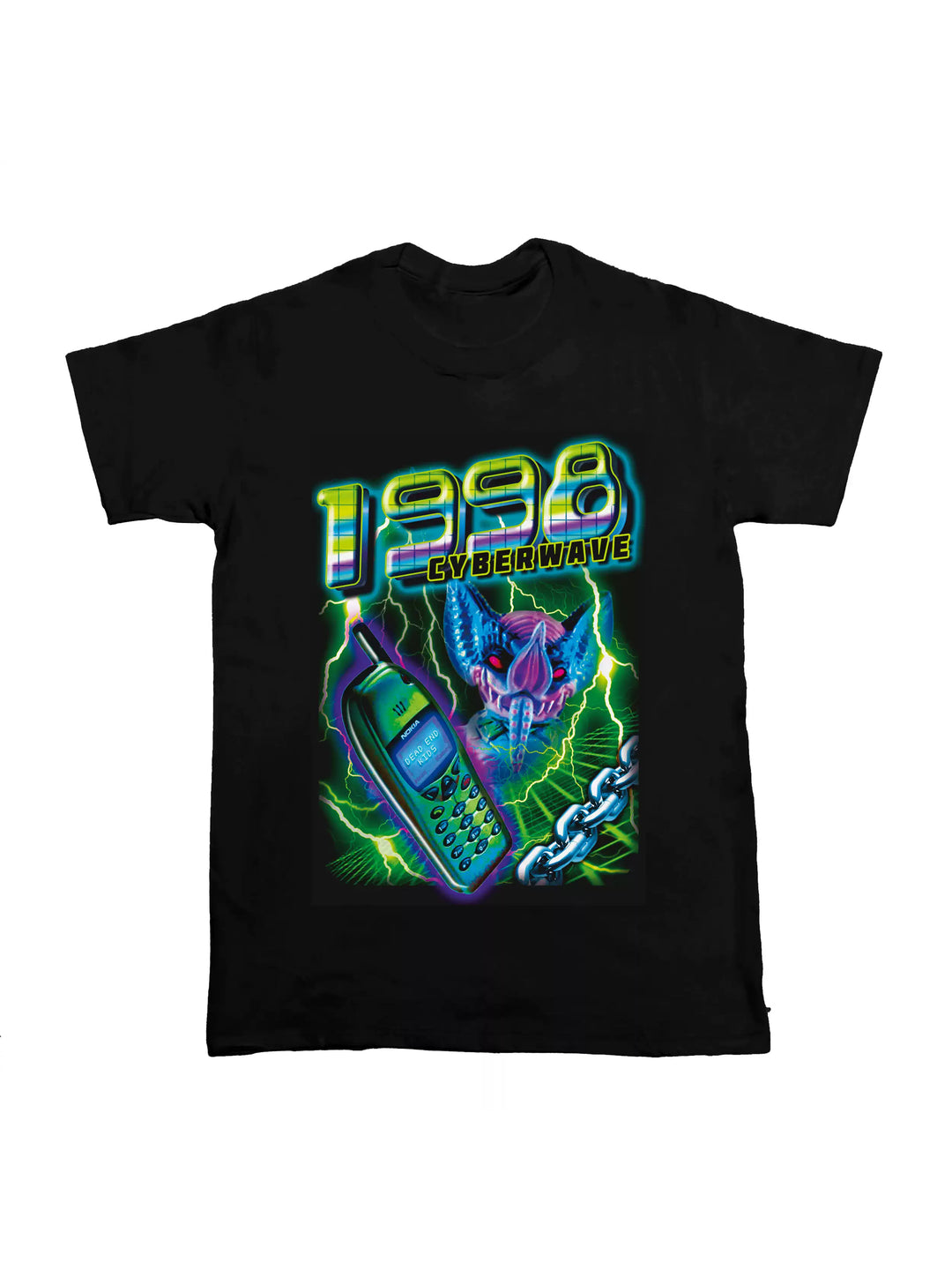 DEADENDKIDS CYBERWAVE 1990 graphic tee — alternate styled presentation