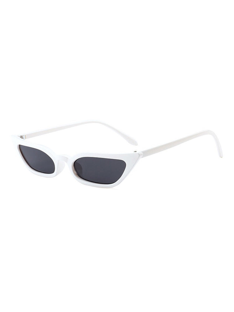 MSPACE WIZARD EYES cat-eye sunglasses in white with gray lenses, solo product view