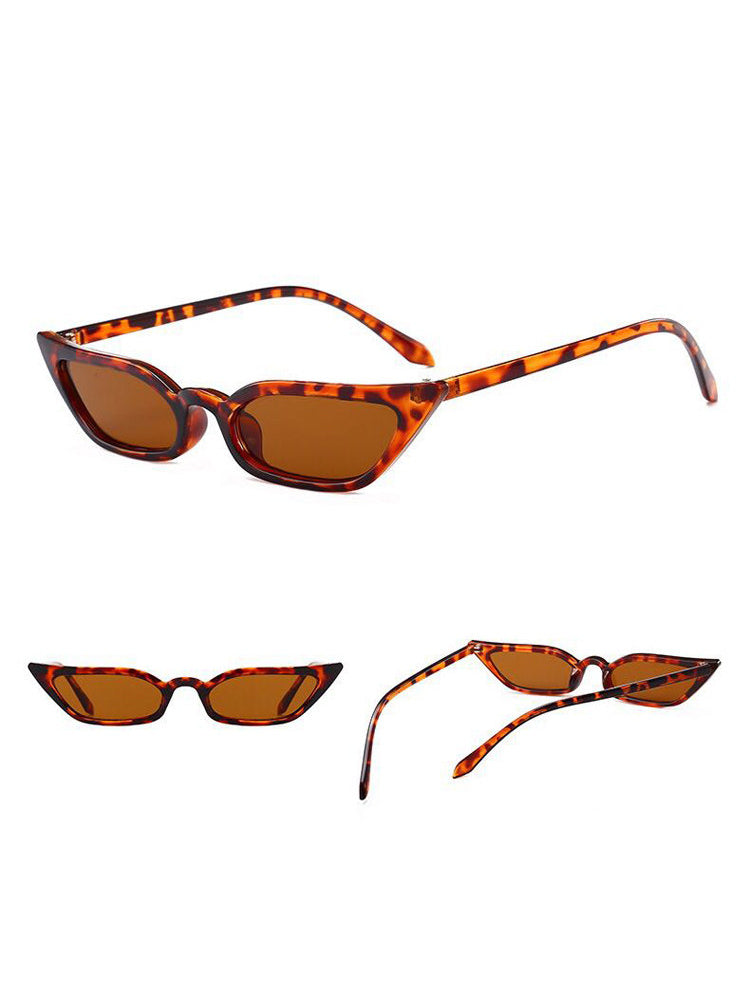 MSPACE WIZARD EYES cat-eye sunglasses in leopard, front, side and folded views