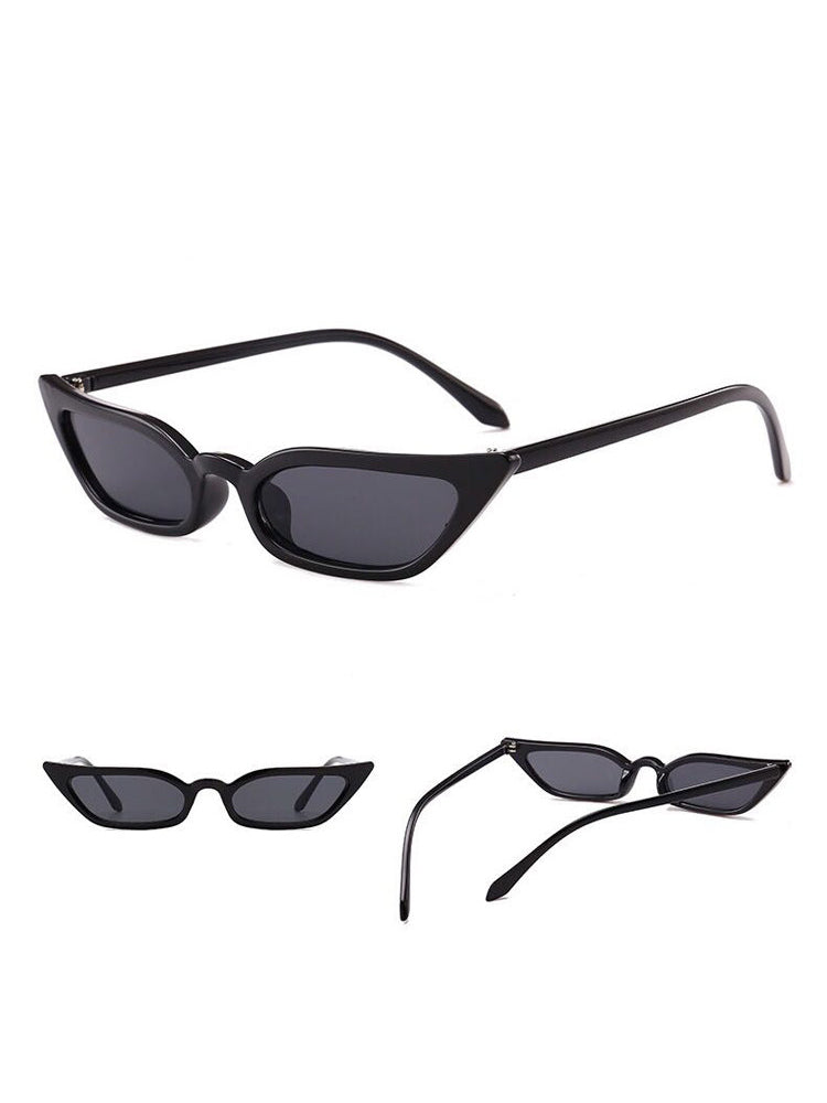 MSPACE WIZARD EYES cat-eye sunglasses in black, front, side and folded views