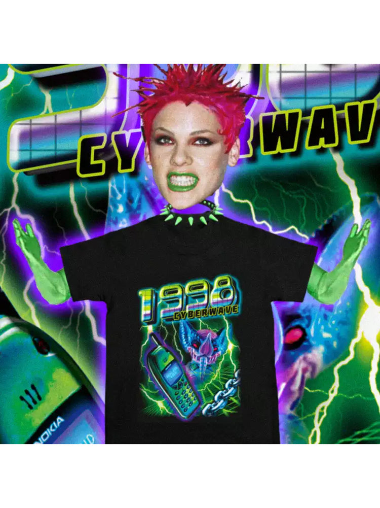 DEADENDKIDS CYBERWAVE 1990 graphic tee — alternate product presentation