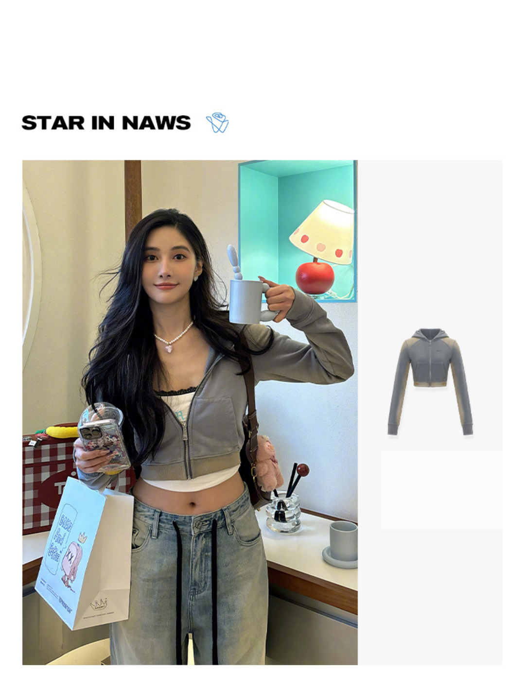 NAWS ROYAL BLUE MUD-DYED ZIP HOODIE JACKET