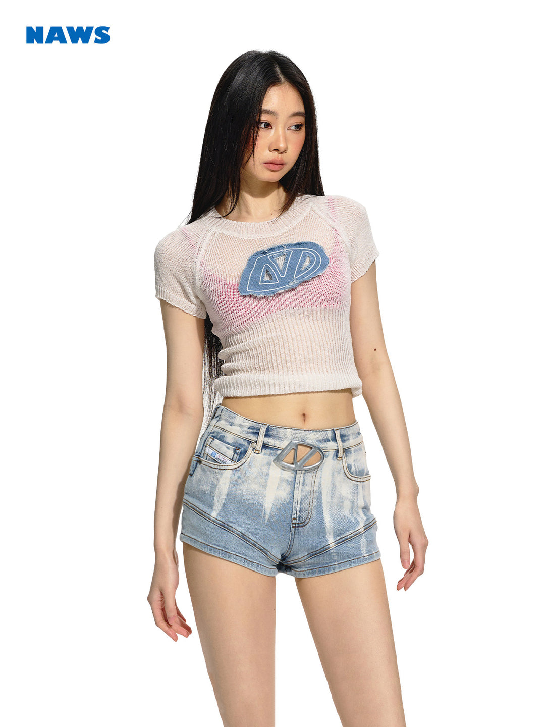 NAWS slim waist knitted tee