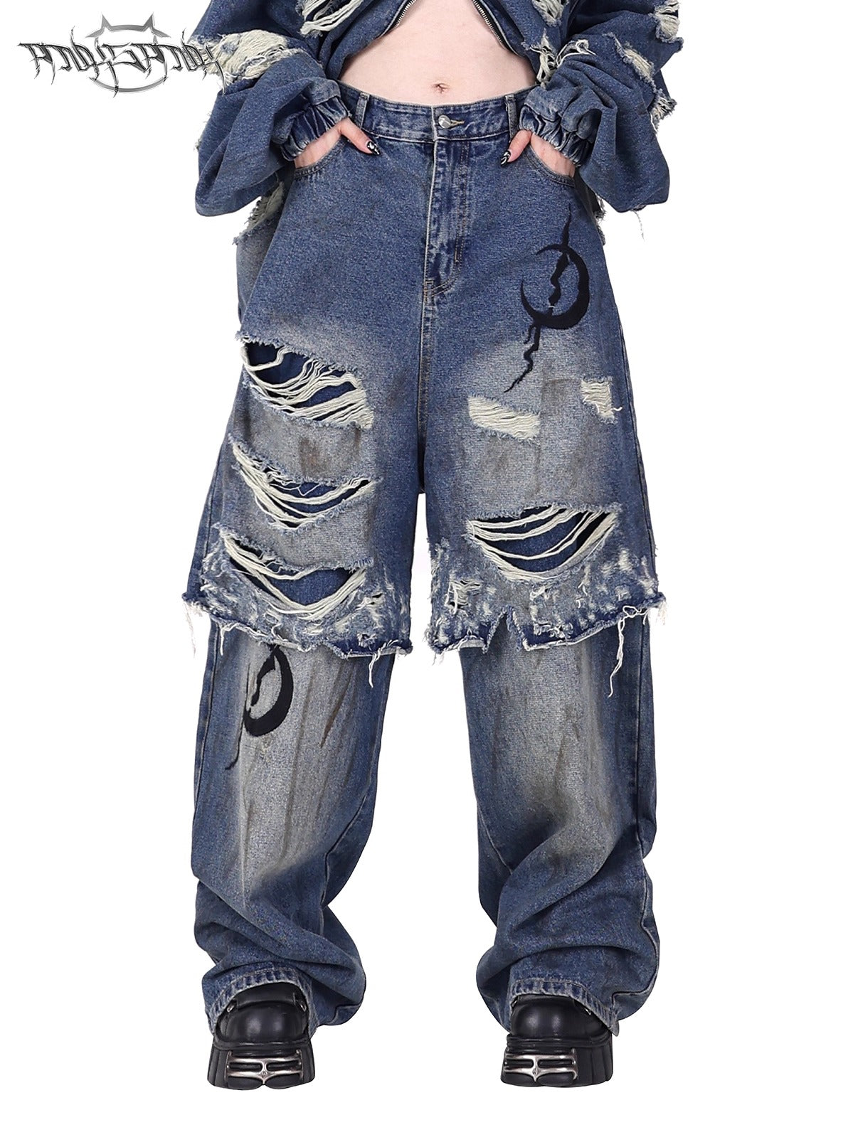 鬼フェード◎ TWO MOON Denim Painter Pants Type02_14.
