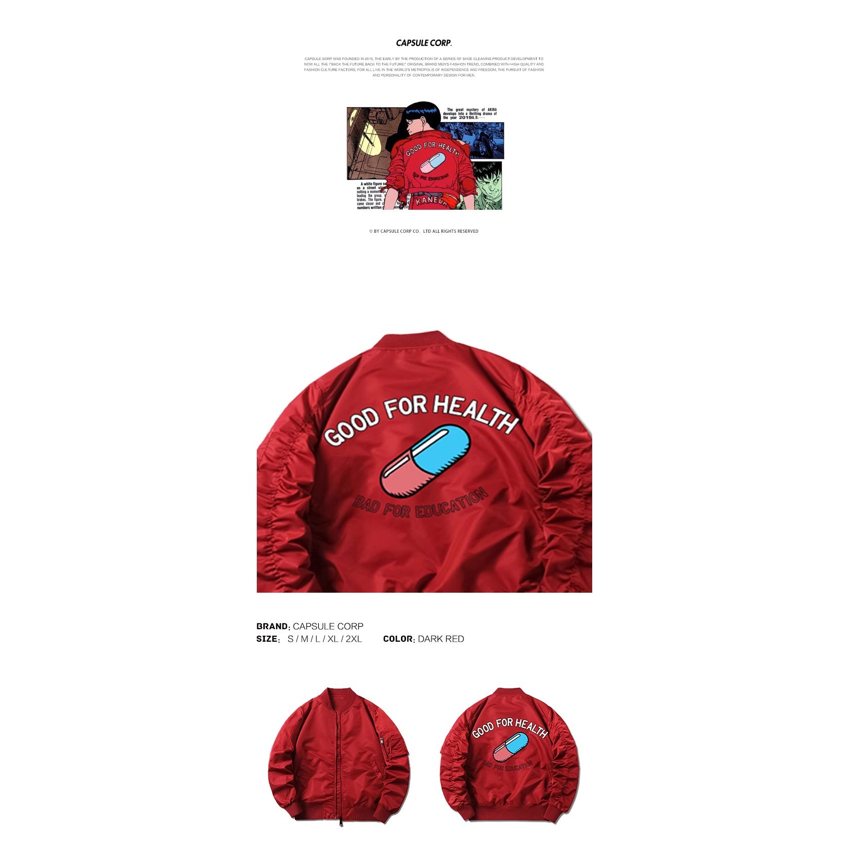 AKIRA Cosplay MA-1 Flight Jacket – Dragon Star