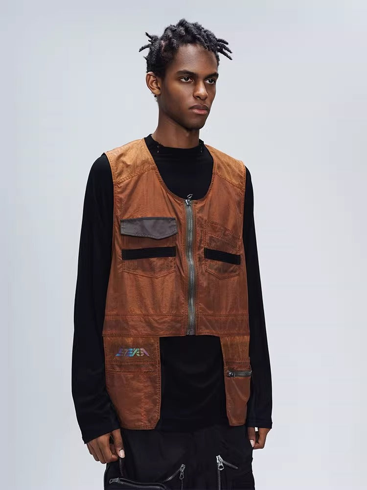 PIONEER multi-pocket splicing metal functional vest