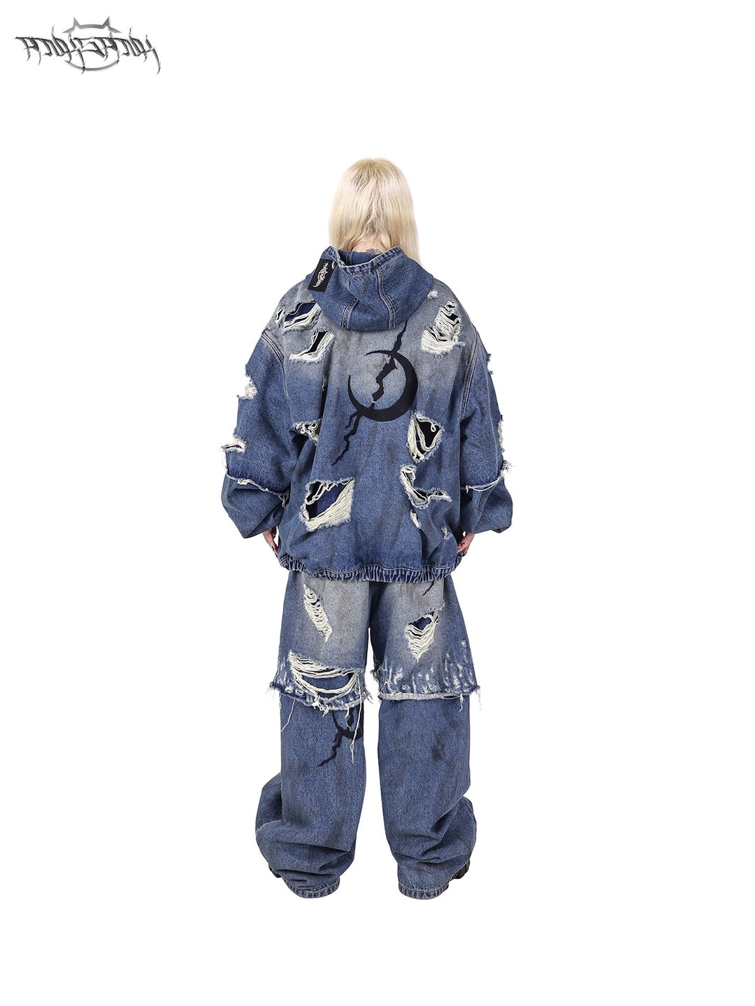 ELECTRIC MOON Double-Layer Distressed Denim Jacket