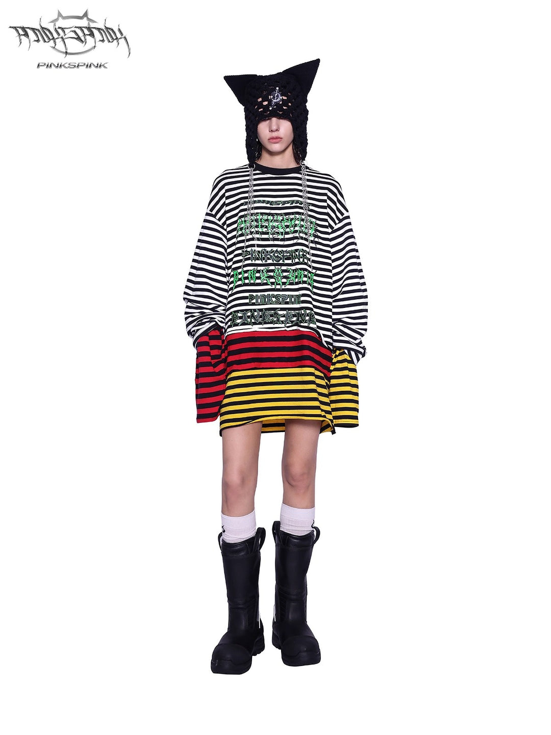 Y2K STACKED STRIPED SWEATSHIRT TEE