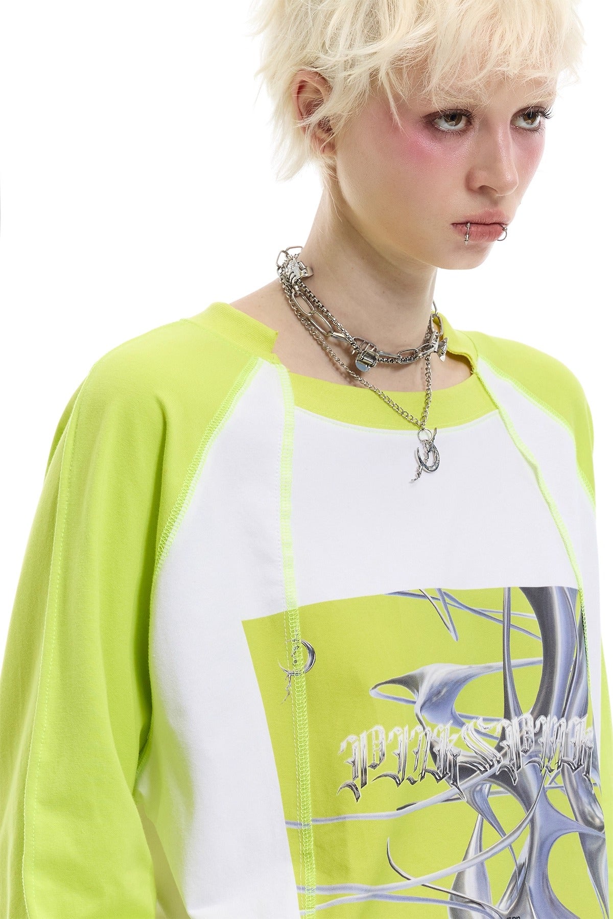 Y2K Future Print Splicing Raglan Loose Tee – Dragon Star