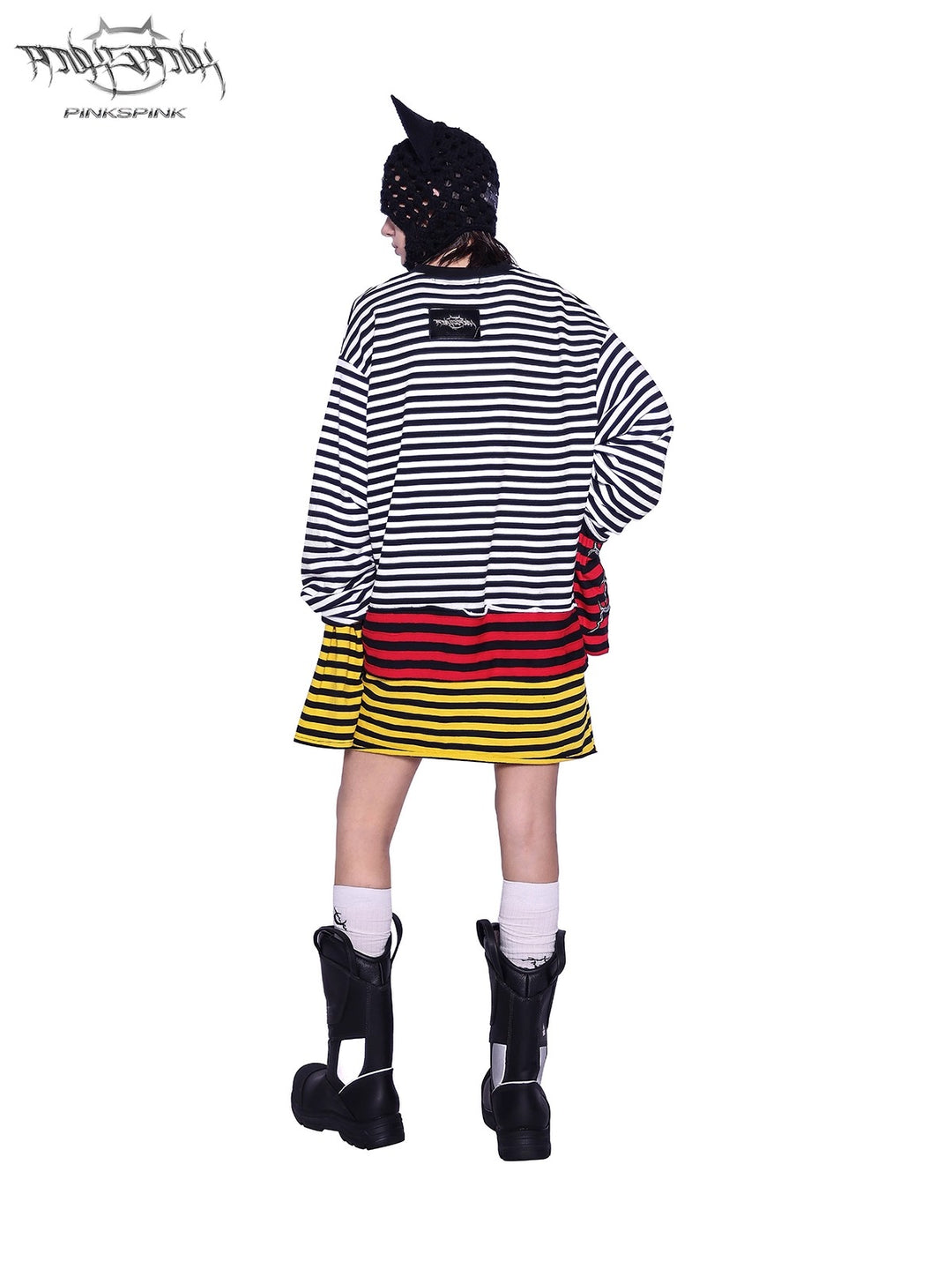 Y2K STACKED STRIPED SWEATSHIRT TEE