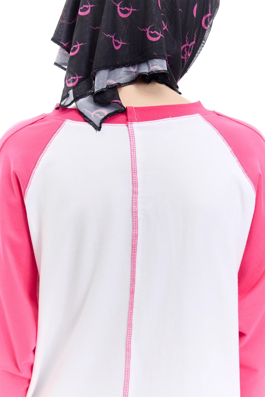 Y2K Future Print Splicing Raglan Loose Tee