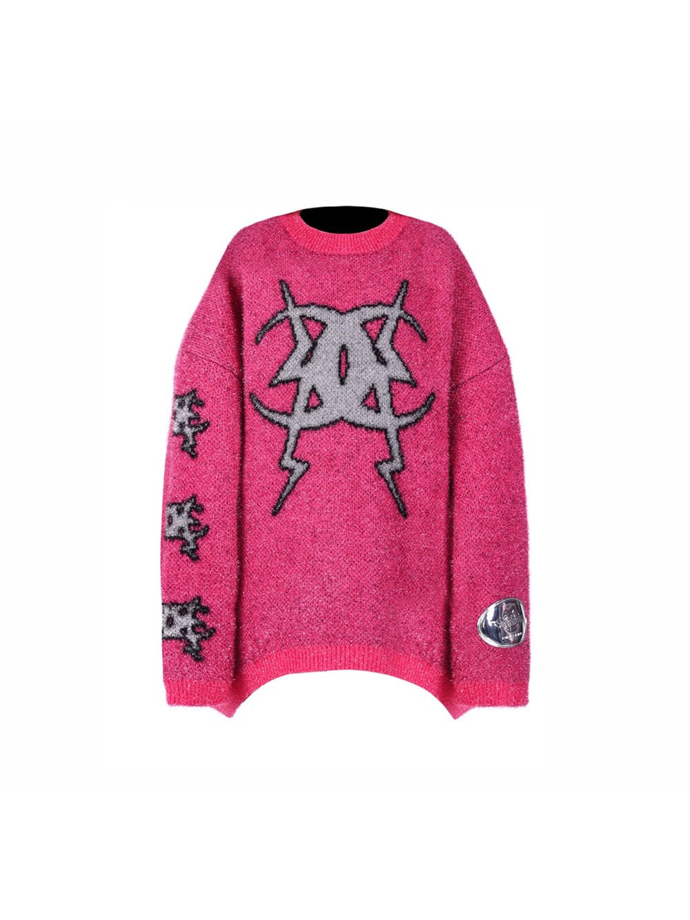 PINKSPINK ELECTRIC MOON CRYSTAL WOOL Y2K KNIT SWEATER